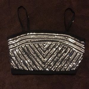 Black & silver crop top